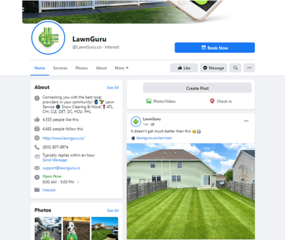 LawnGuru Facebook Page LawnGuru Facebook Page