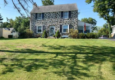 Freshly mowed lawn in Drexel Hill Pennsylvania